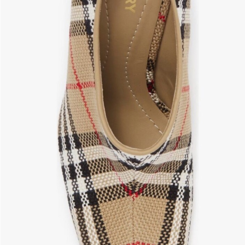 Burberry Plaid High Heel Shoes - Black, Cream, Red - Picture 7 of 7